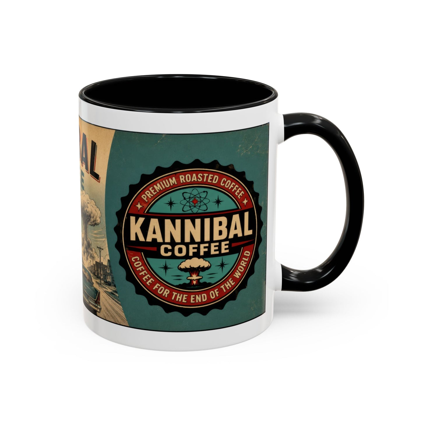 Kannibal Coffee™ – Coffee for the End of the World Retro Accent Mug (11/15oz)