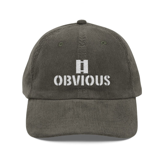 Vintage Corduroy Cap — Embroidered "Captain Obvious" Logo