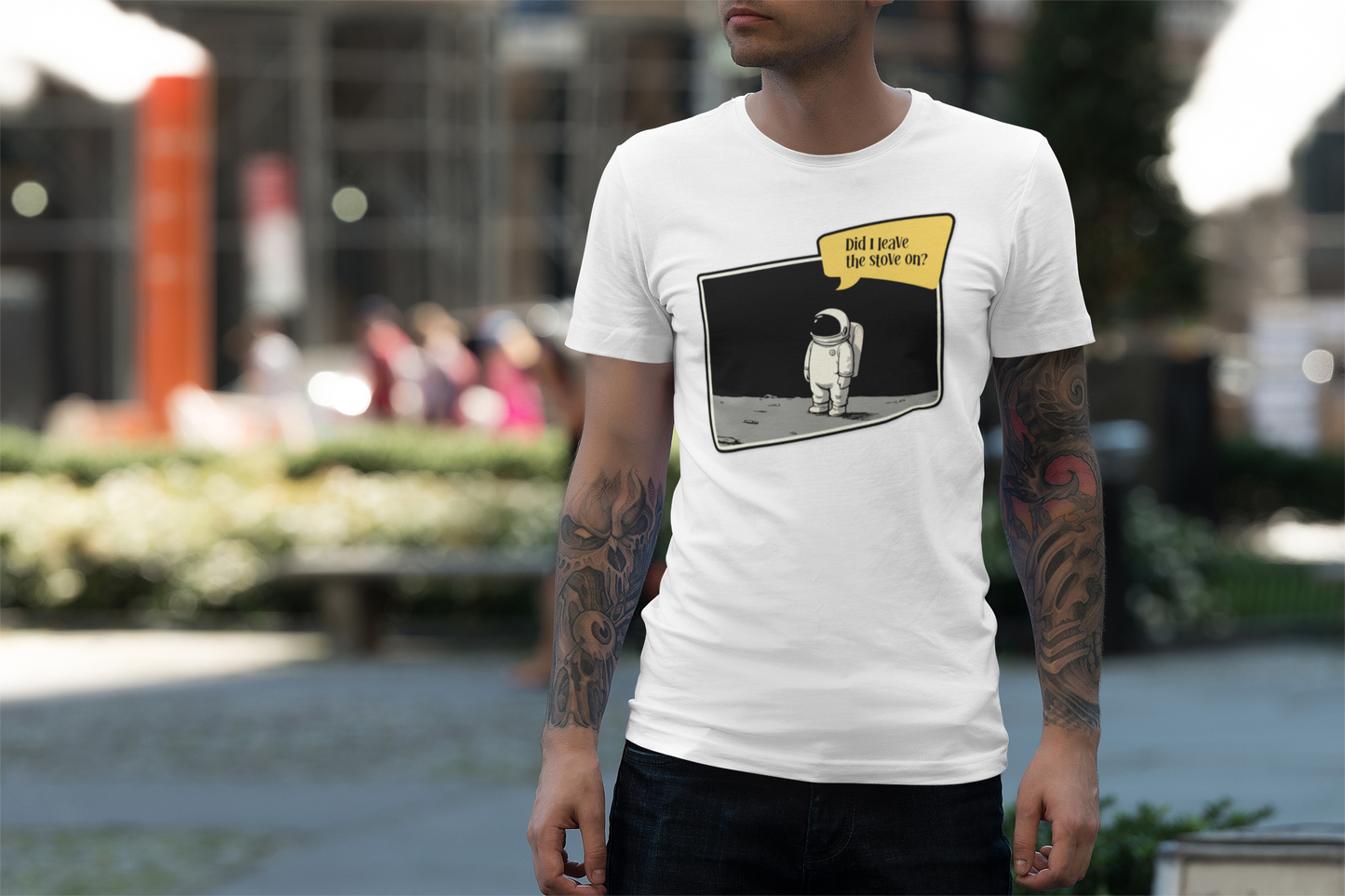 Astronaut Graphic Tee — "Did I Leave the Stove On?" Funny Space T-Shirt