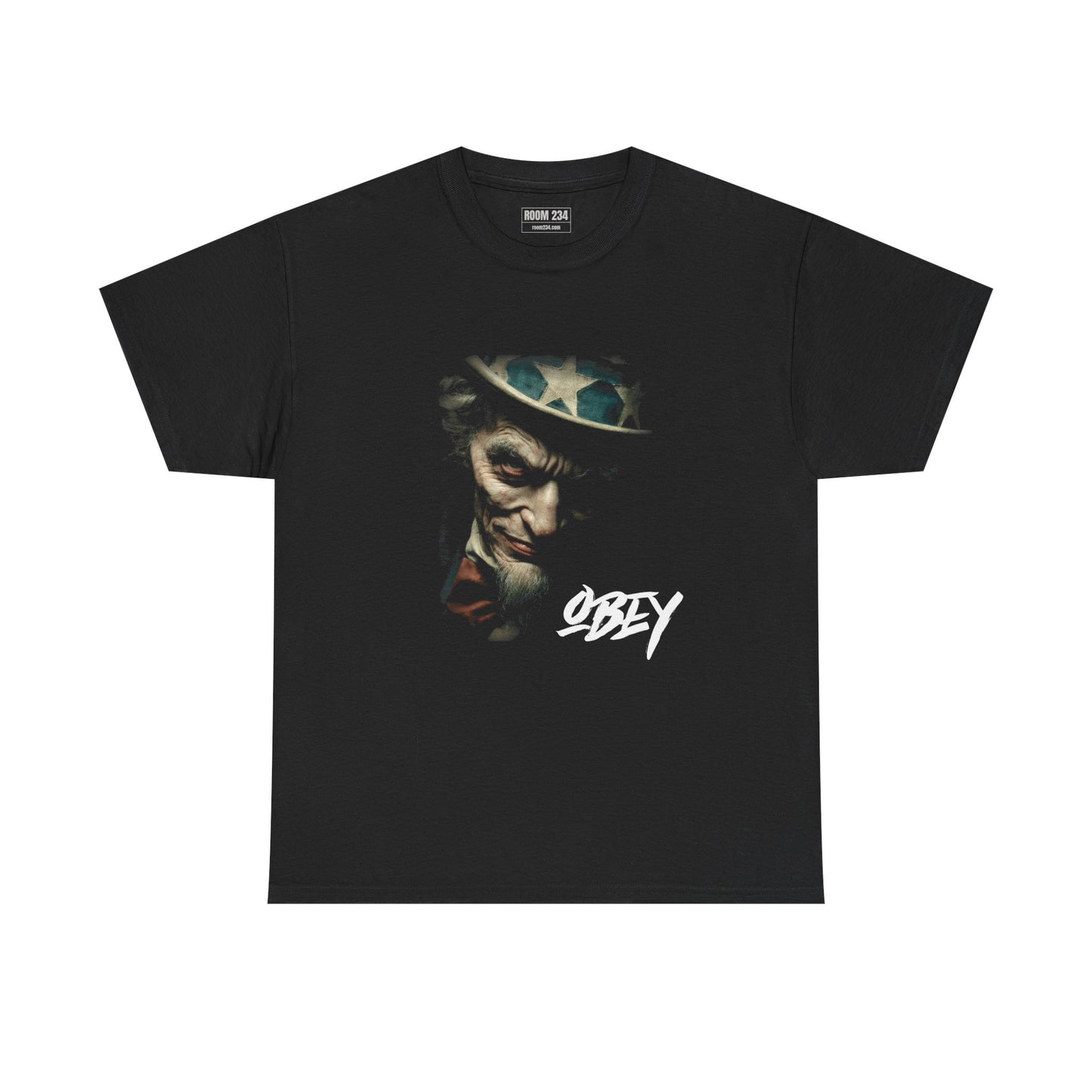 Obey Uncle Sam Graphic Tee — Dark Patriotic T-Shirt