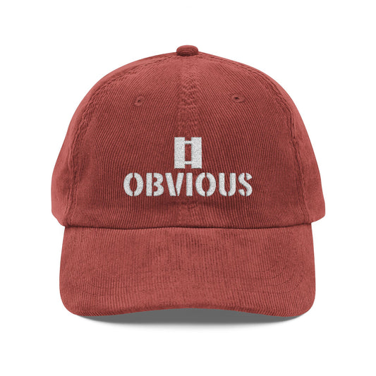 Vintage Corduroy Cap — Embroidered "Captain Obvious" Logo