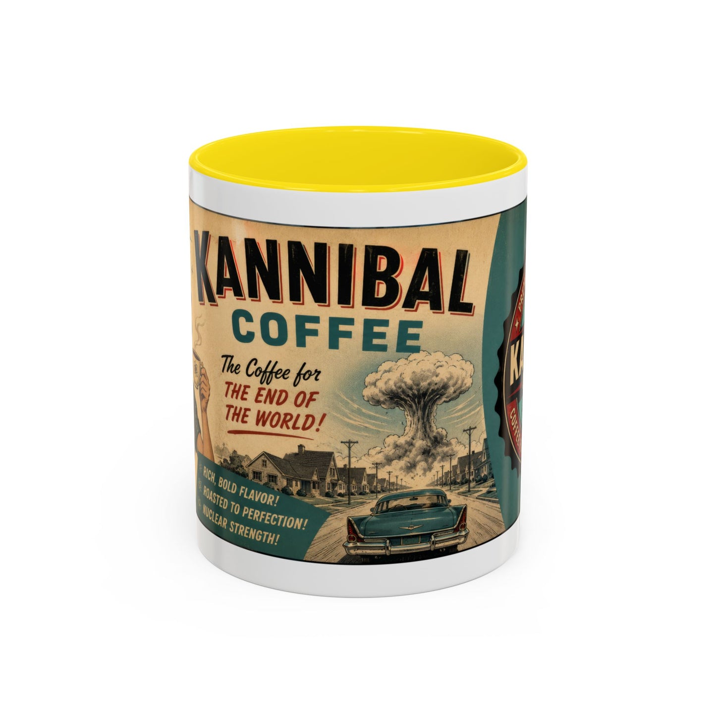 Kannibal Coffee™ – Coffee for the End of the World Retro Accent Mug (11/15oz)