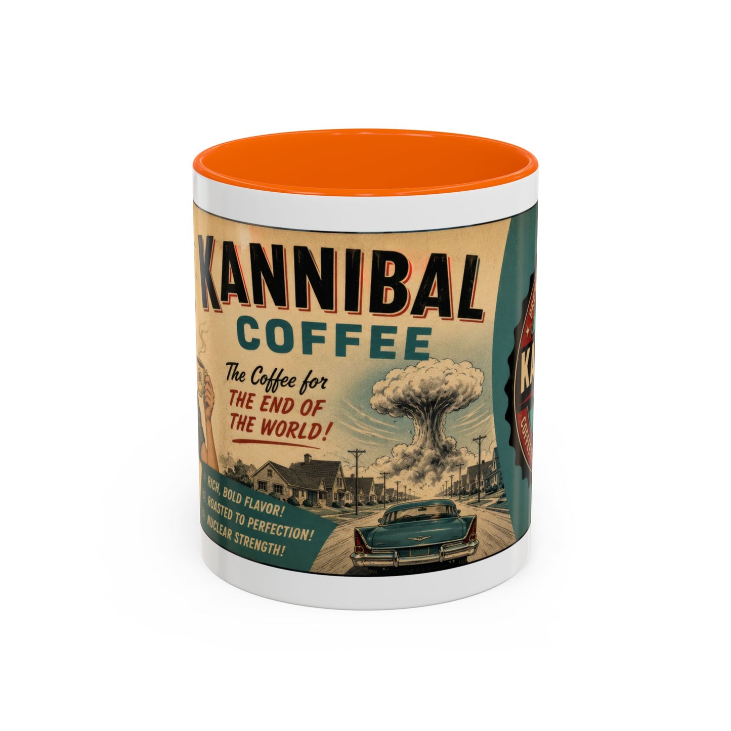 Kannibal Coffee™ – Coffee for the End of the World Retro Accent Mug (11/15oz)
