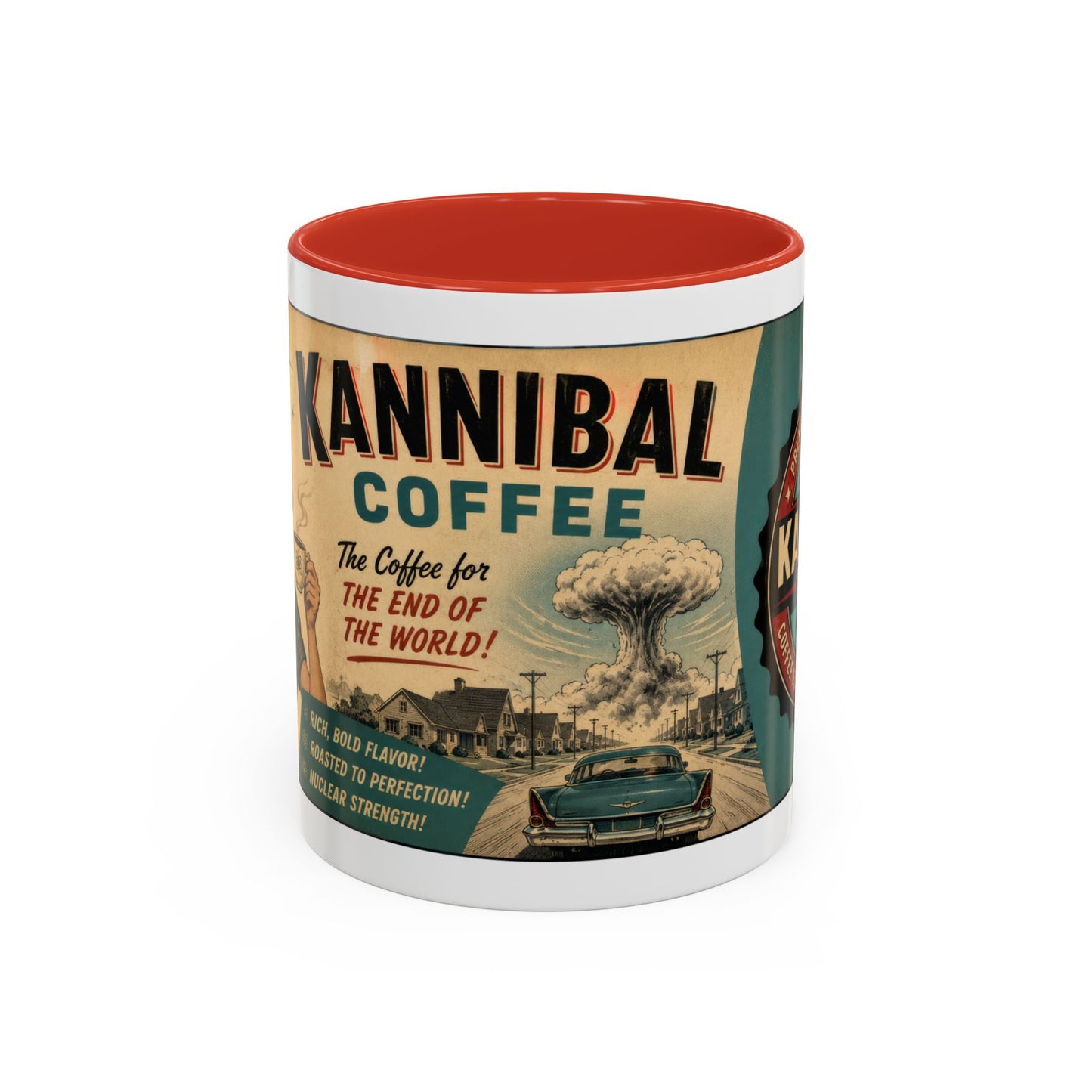 Kannibal Coffee™ – Coffee for the End of the World Retro Accent Mug (11/15oz)
